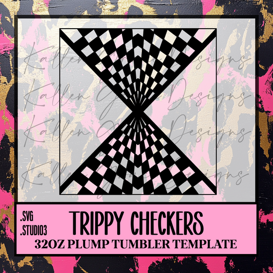 32oz Trippy Checkers {Tumbler Template}