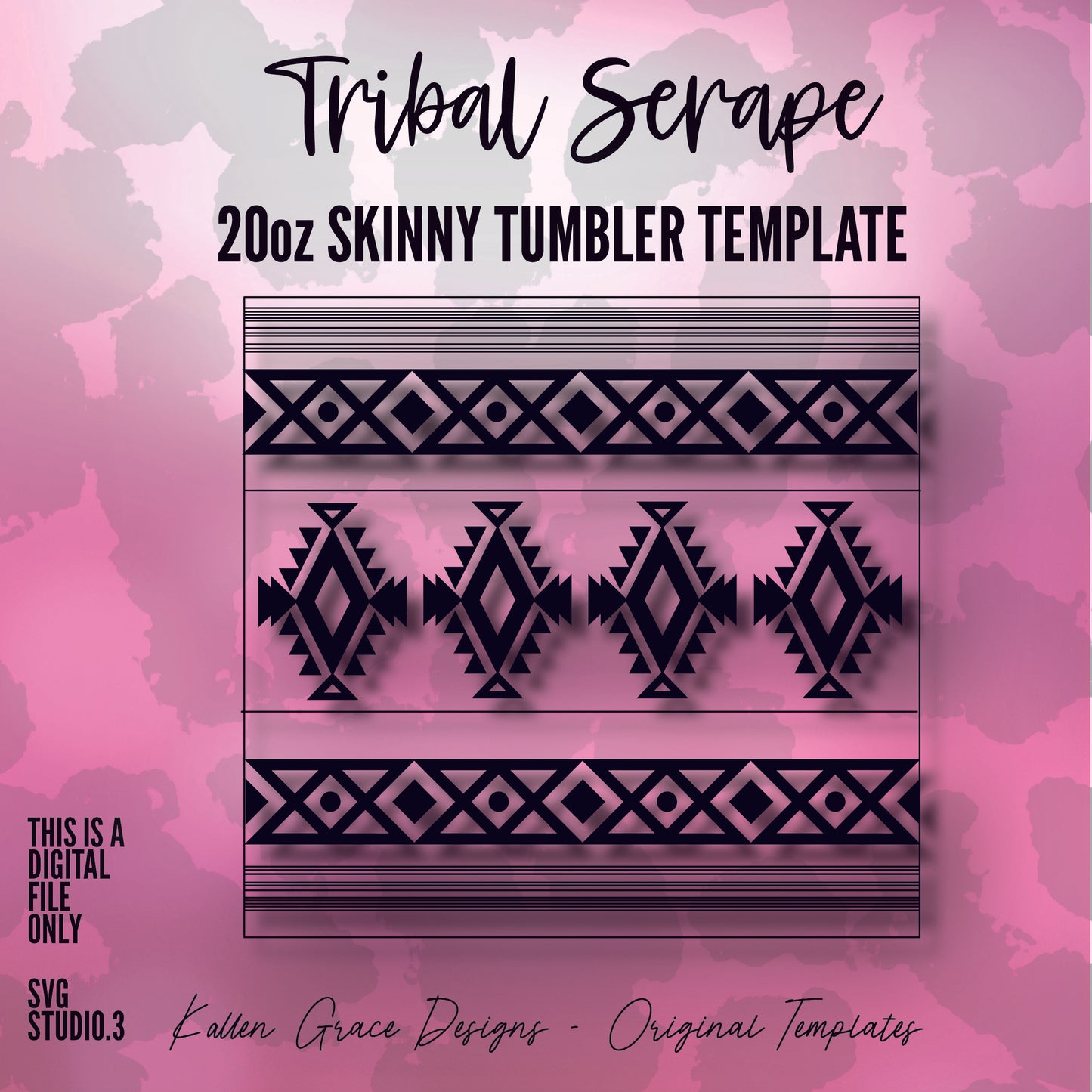 20oz Tribal Serape Template