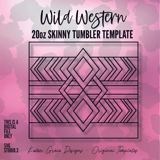 20oz Wild Western Tumbler Template