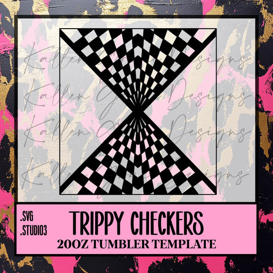 20oz Trippy Checkers {Tumbler Template}