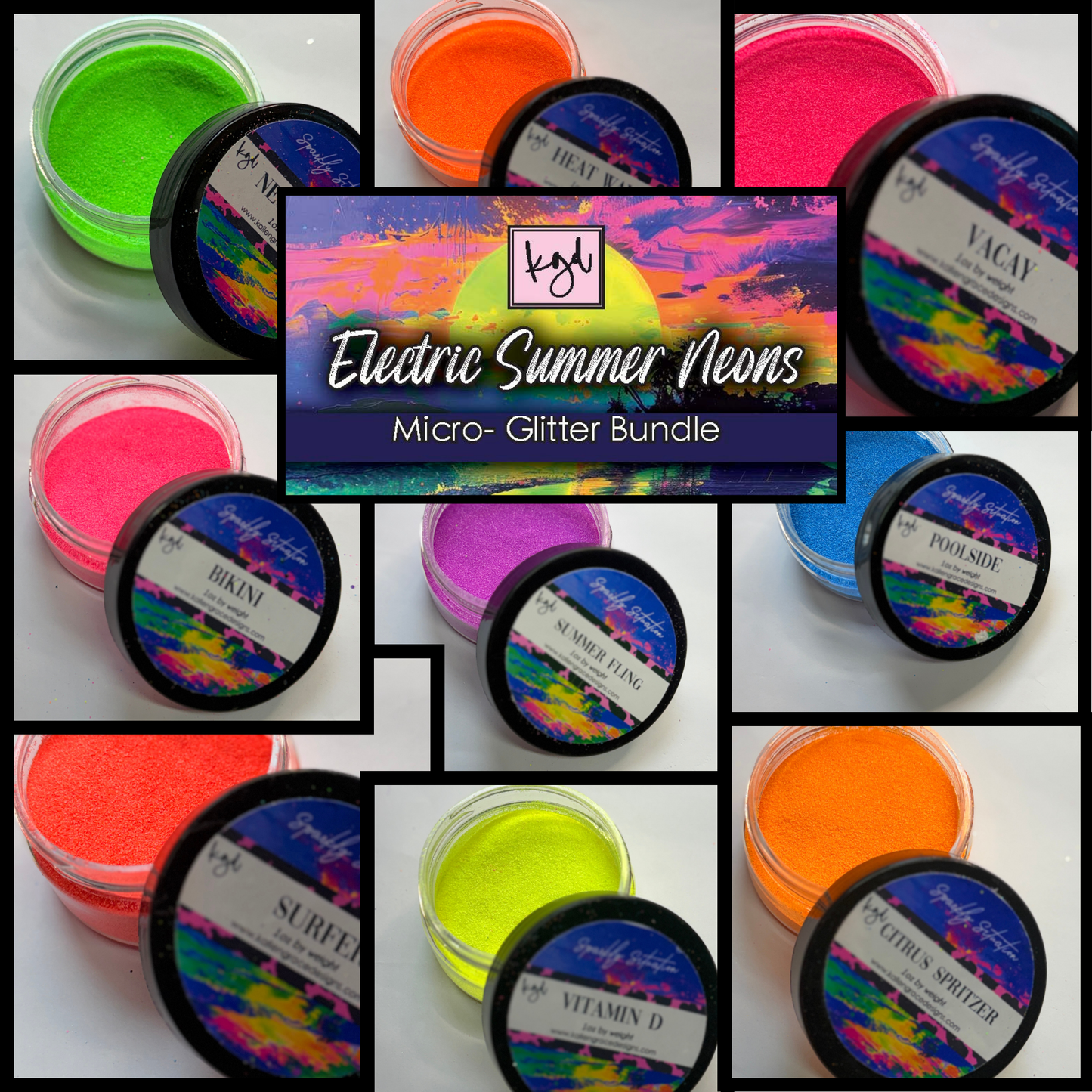 Electric Summer Neon Micro Bundle {Pure Opaque Neon Micro-Glitter}