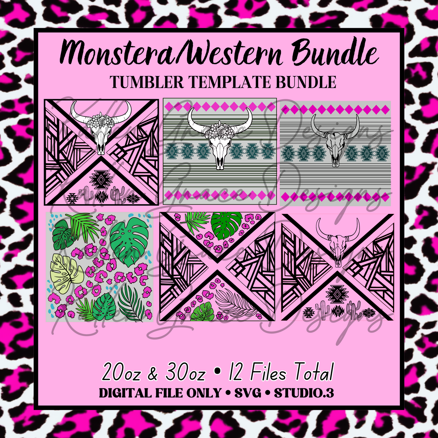 Monstera/Western Bundle {Tumbler Template Bundle}