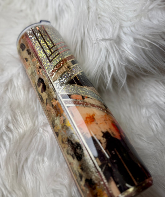 #19 {RTS} Coral Floral Tumbler  - 32 Plump