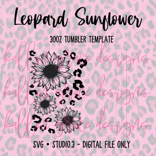 30oz Leopard Sunflower {Tumbler Template}
