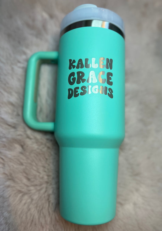 {Aqua} 40oz KGD Handle Tumbler