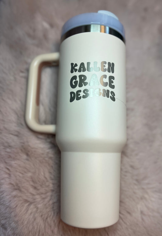 {Beige} 40oz KGD Handle Tumbler