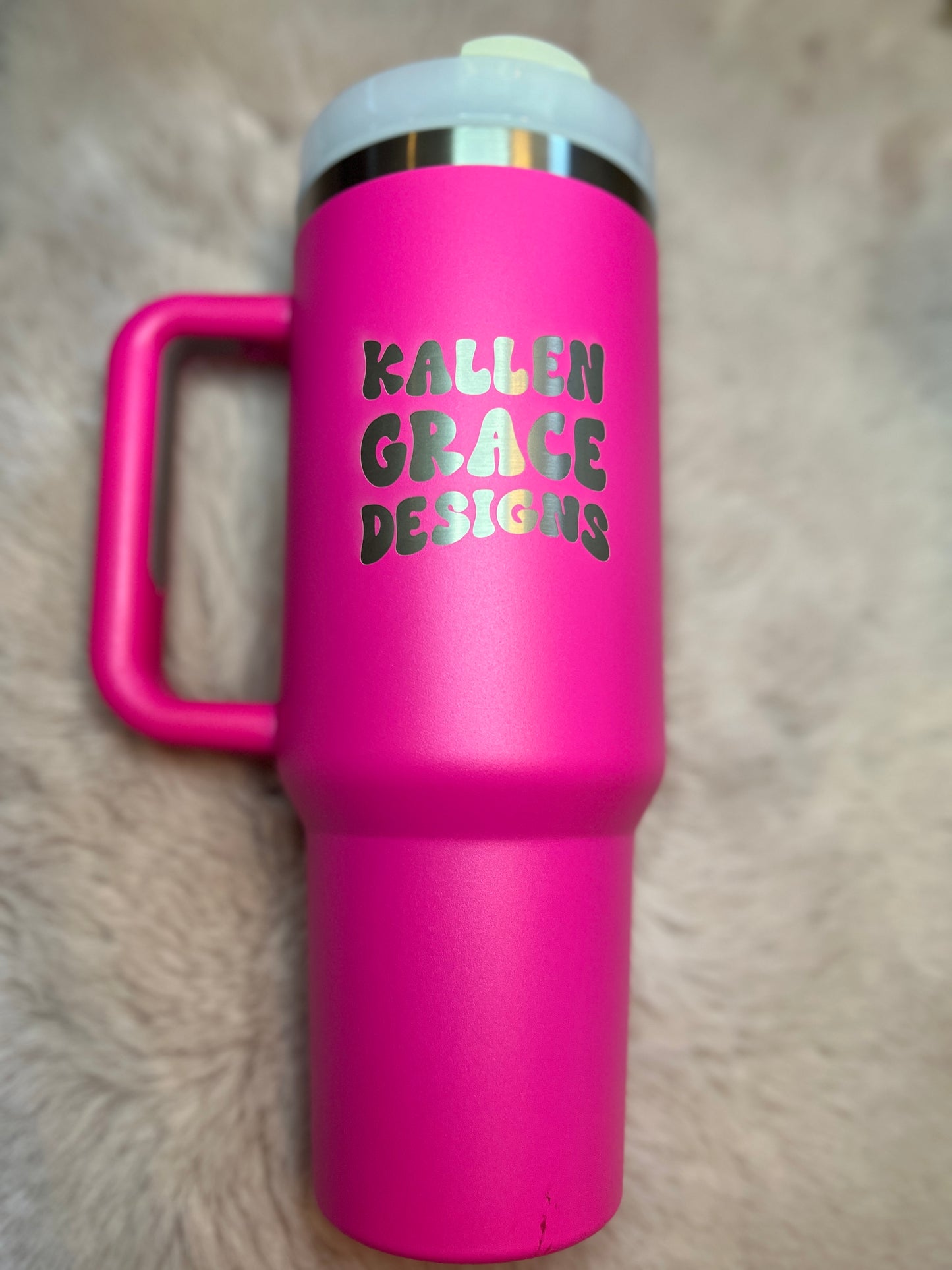 {Hot Pink) 40oz KGD Handle Tumbler