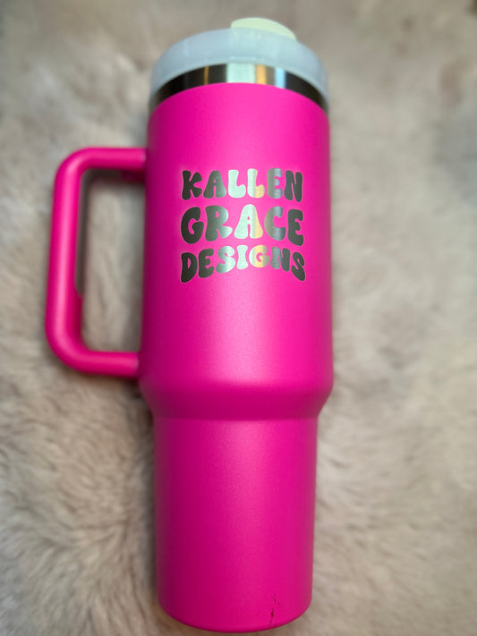 {Hot Pink) 40oz KGD Handle Tumbler
