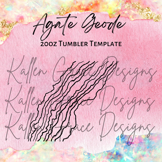 20oz Skinny Agate Geode Tumbler Template
