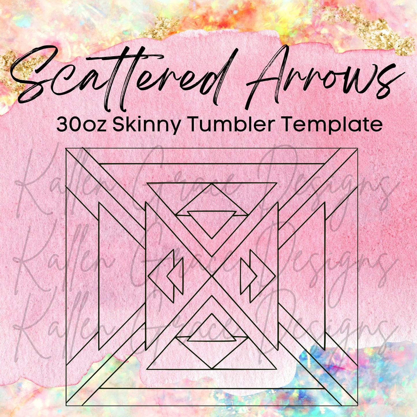 30oz Skinny Scattered Arrows Template
