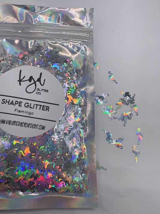 Shape Glitter - Flamingos
