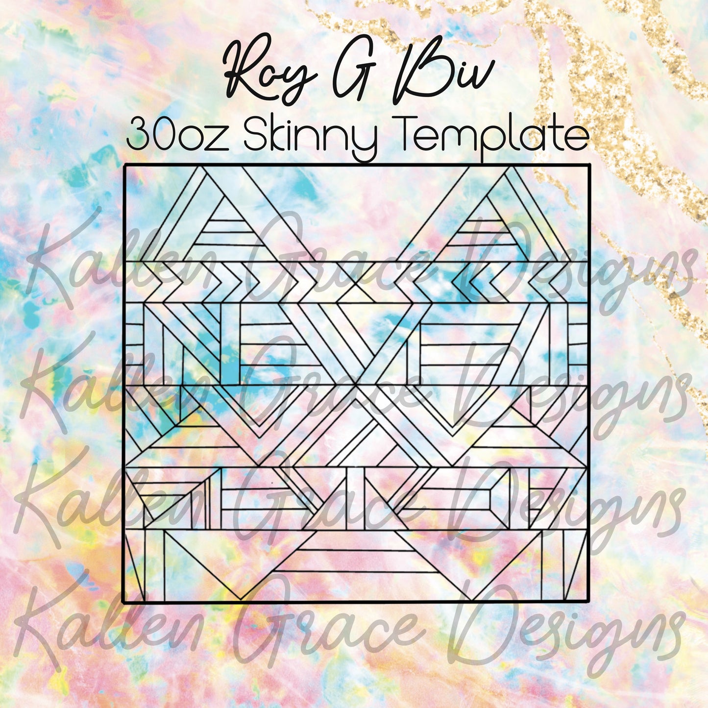 Roy G Biv 30oz Skinny Tumbler Template