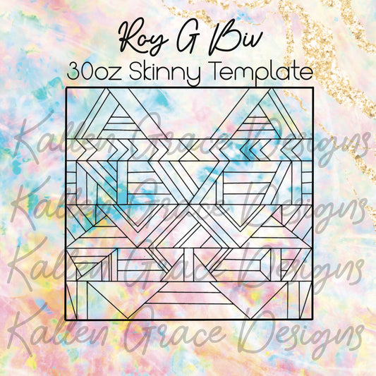 Roy G Biv 30oz Skinny Tumbler Template