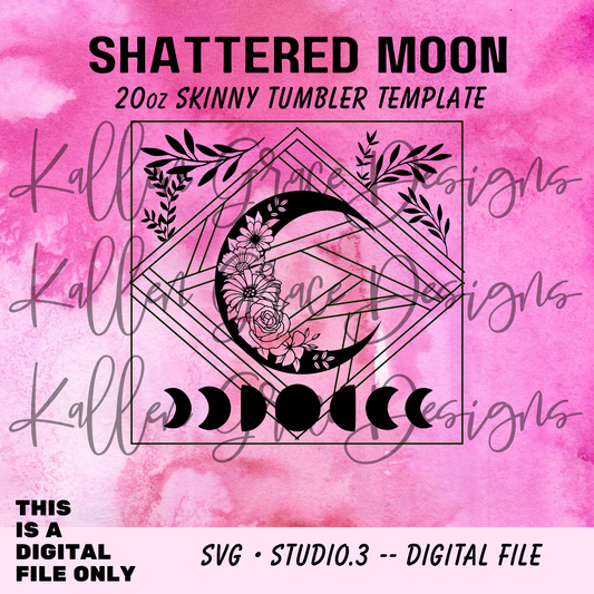 20oz Shattered Moon {Tumbler Template}