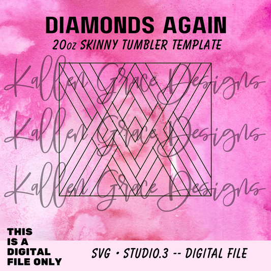 20oz Diamonds Agains {Tumbler Template}