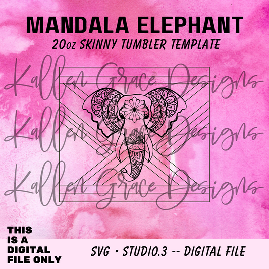 20oz Mandala Elephant {Tumbler Template}