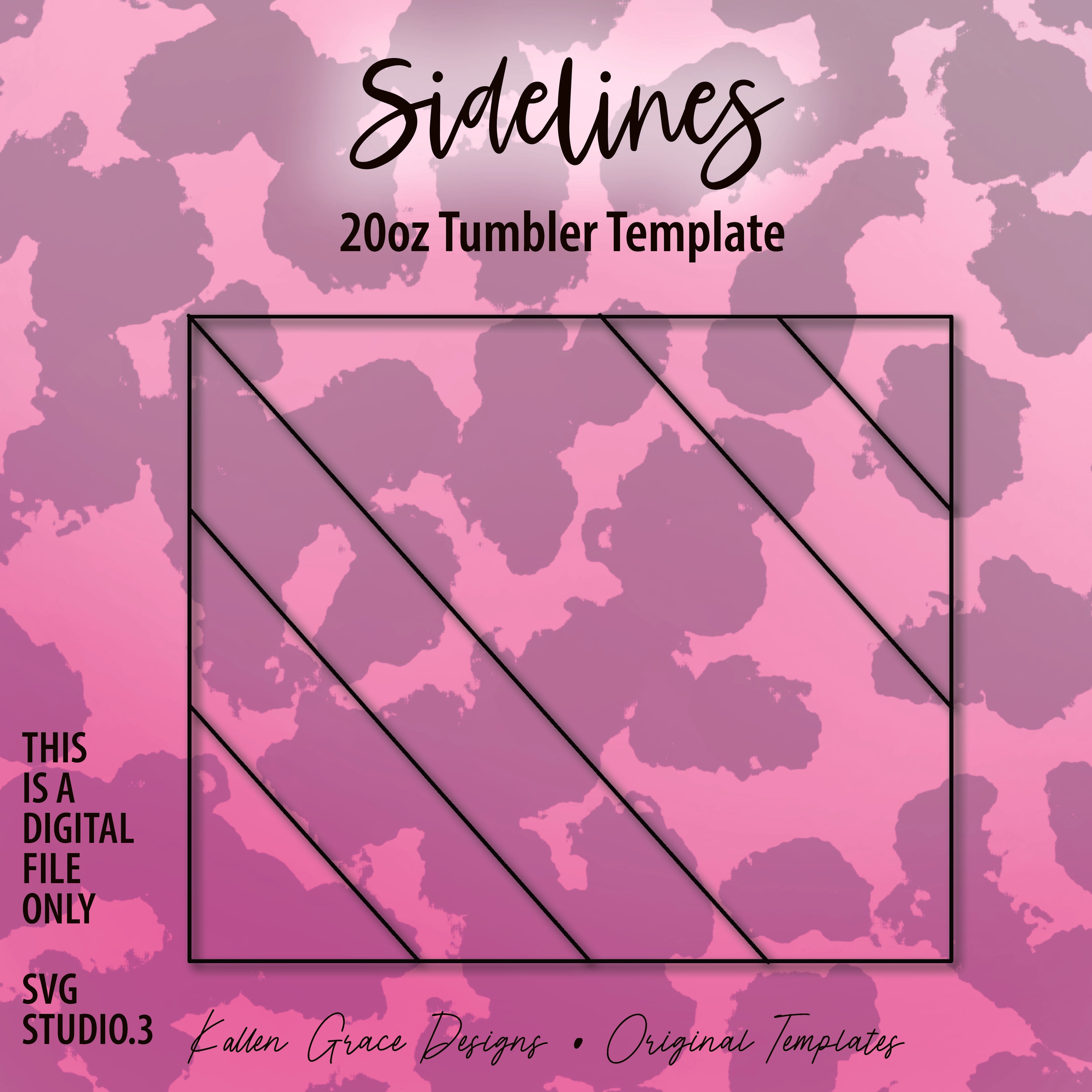 20oz Sidelines Tumbler Template