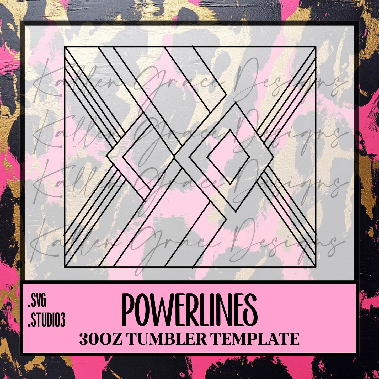 30oz Powerlines {Tumbler Template}