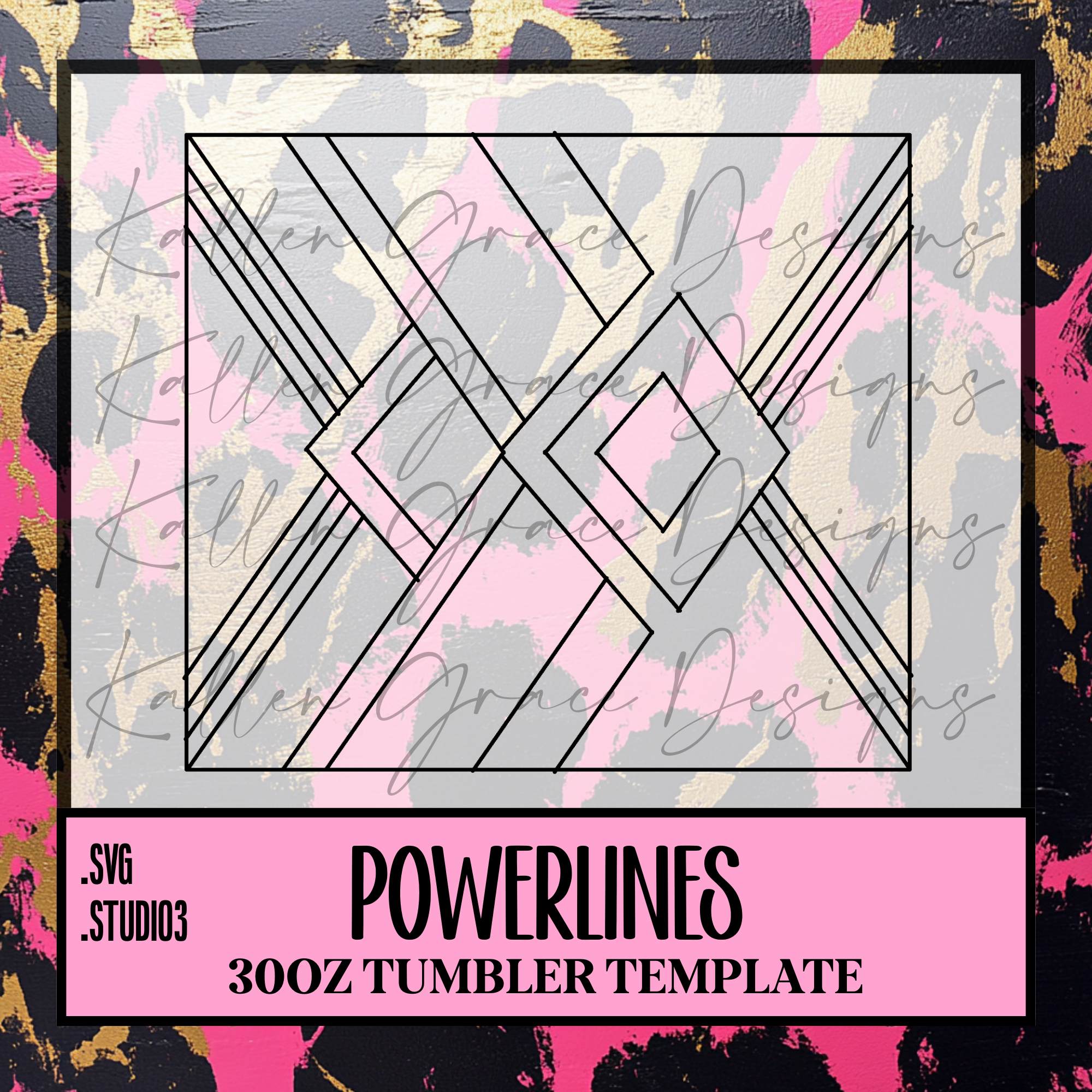 30oz Powerlines {Tumbler Template}