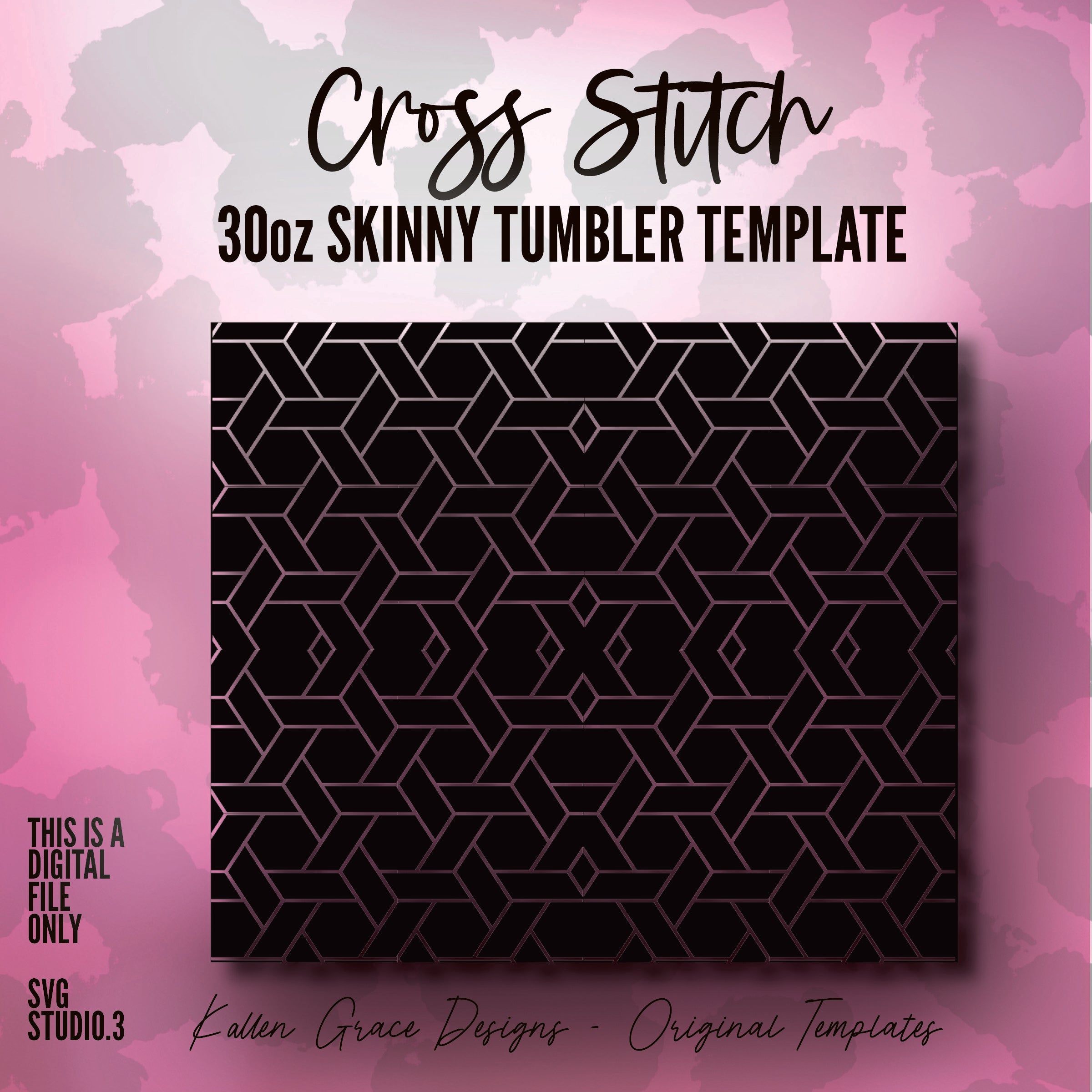 30oz Cross Stitch Tumbler Template