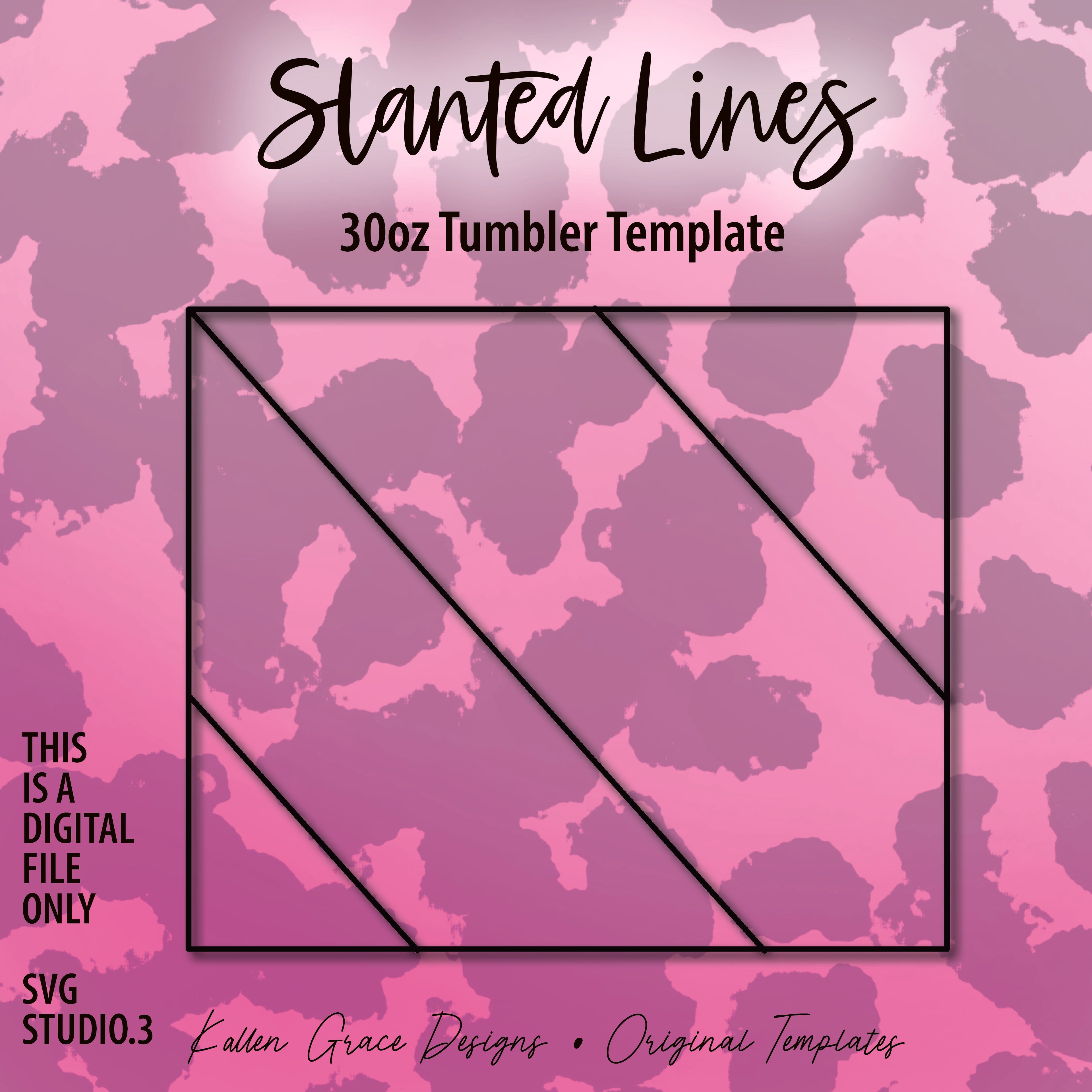 30oz Slanted Lines Tumbler Template