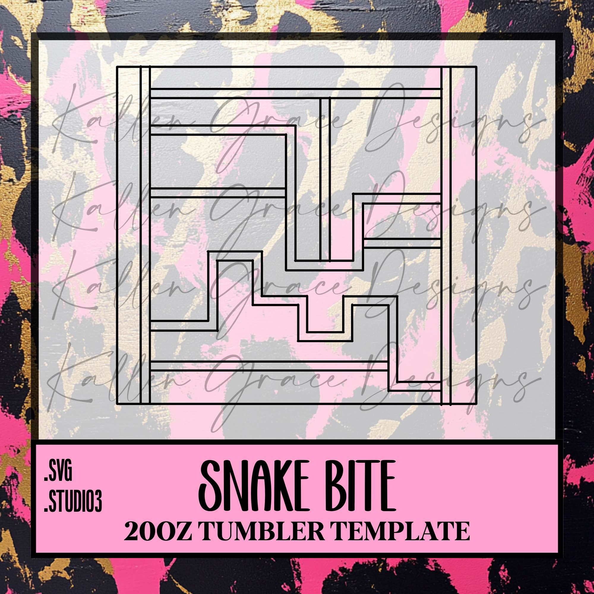20oz Snake Bite {Tumbler Template}