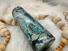 Load image into Gallery viewer, #25-- {RTS} Tumbler // 30oz Teal Tooled Leather
