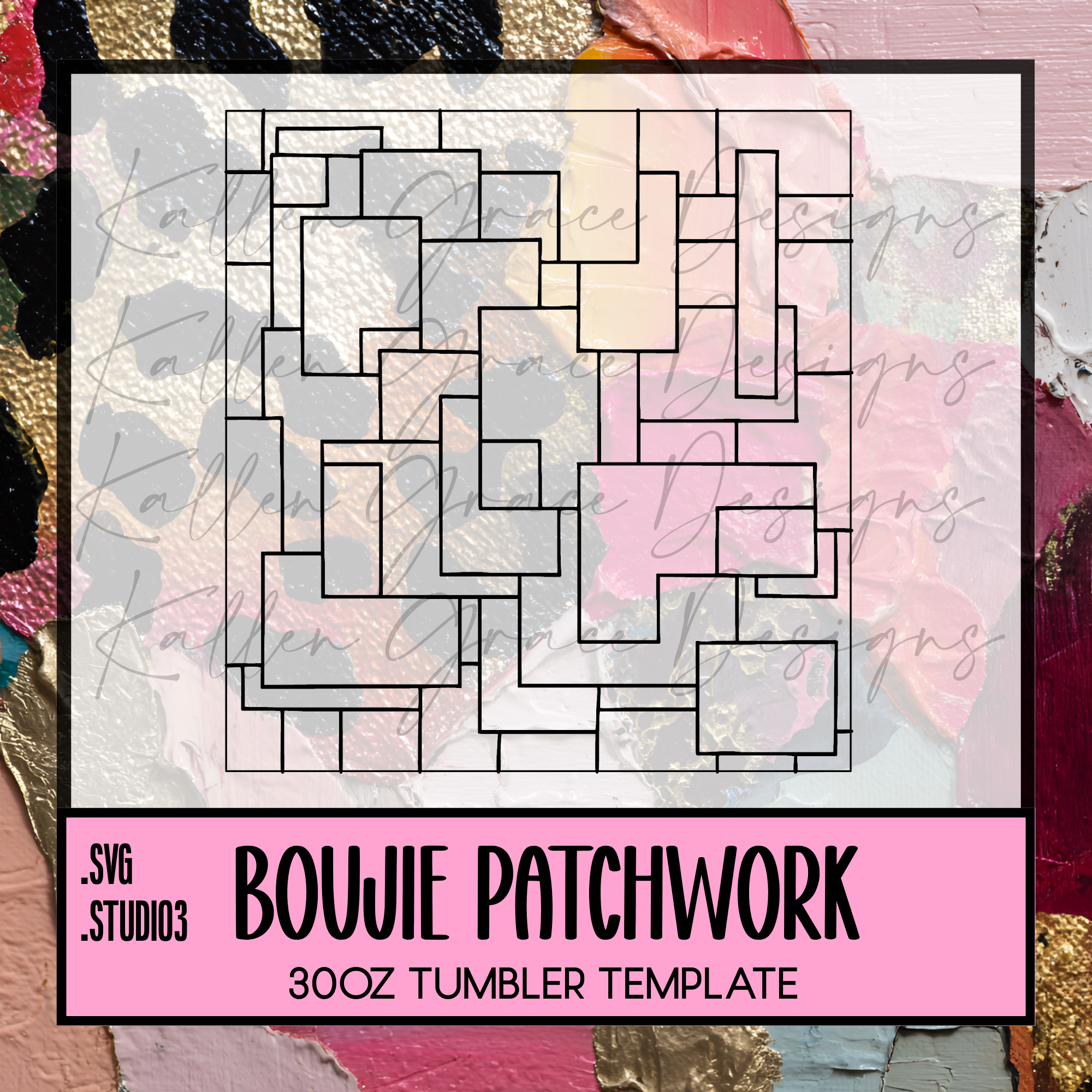 Boujie patchwork 30oz {Tumbler Template}