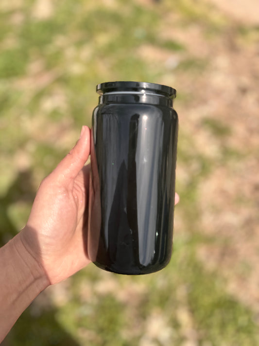 Black Glass Cans