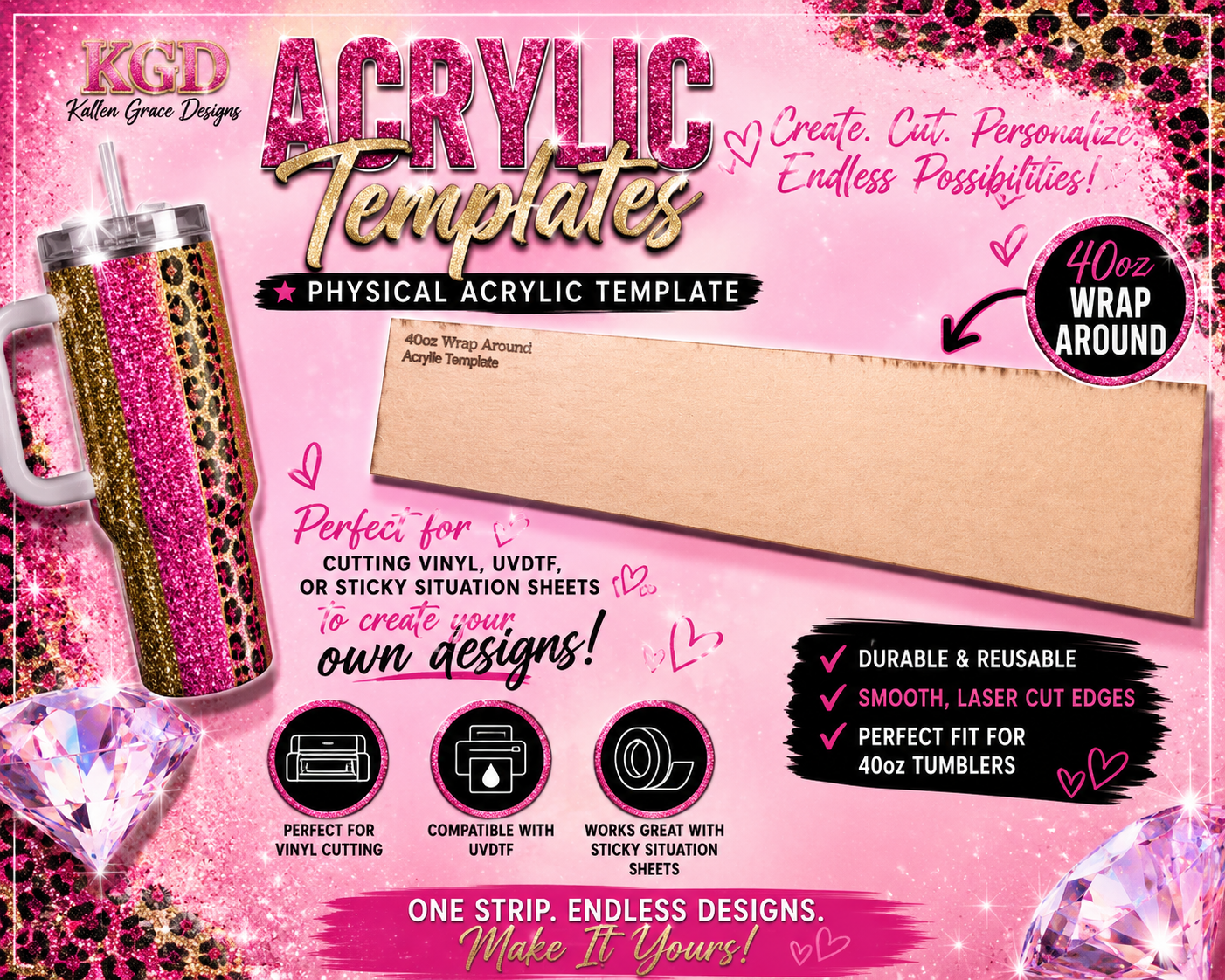 40oz Wrap Around {Acrylic Template}