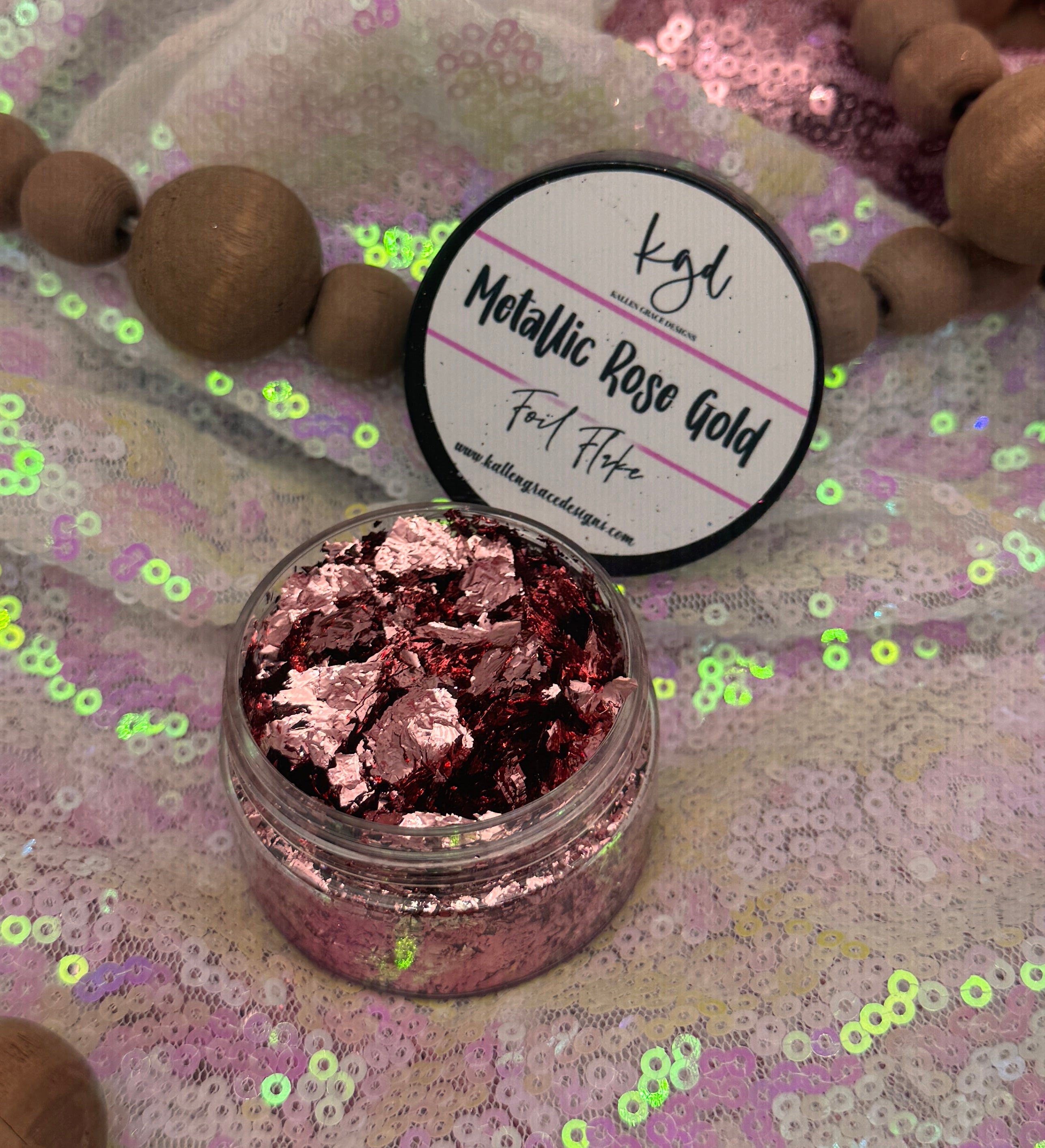 Metallic Rose Gold {Foil Flake}