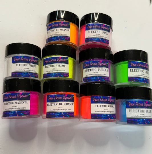 Rave Fusion Pigment Bundle {Neon Flourescent Pigment} 10 Colors