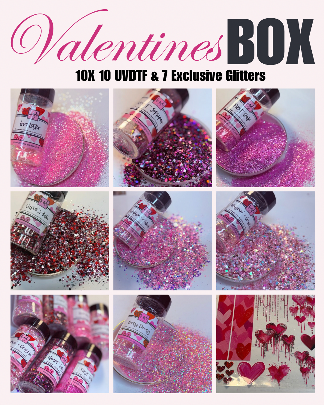 Valentines Day Bundle { 7 Colors & 10X10 UVDTF }