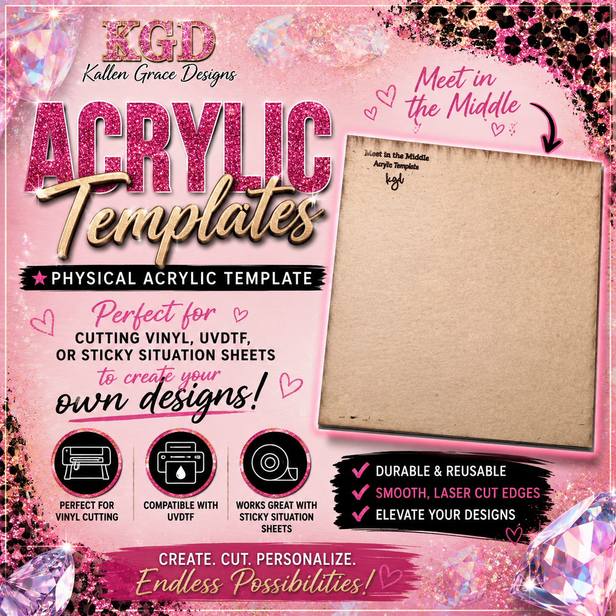 Meet In the Middle - 216 Inspired {Acrylic Template}