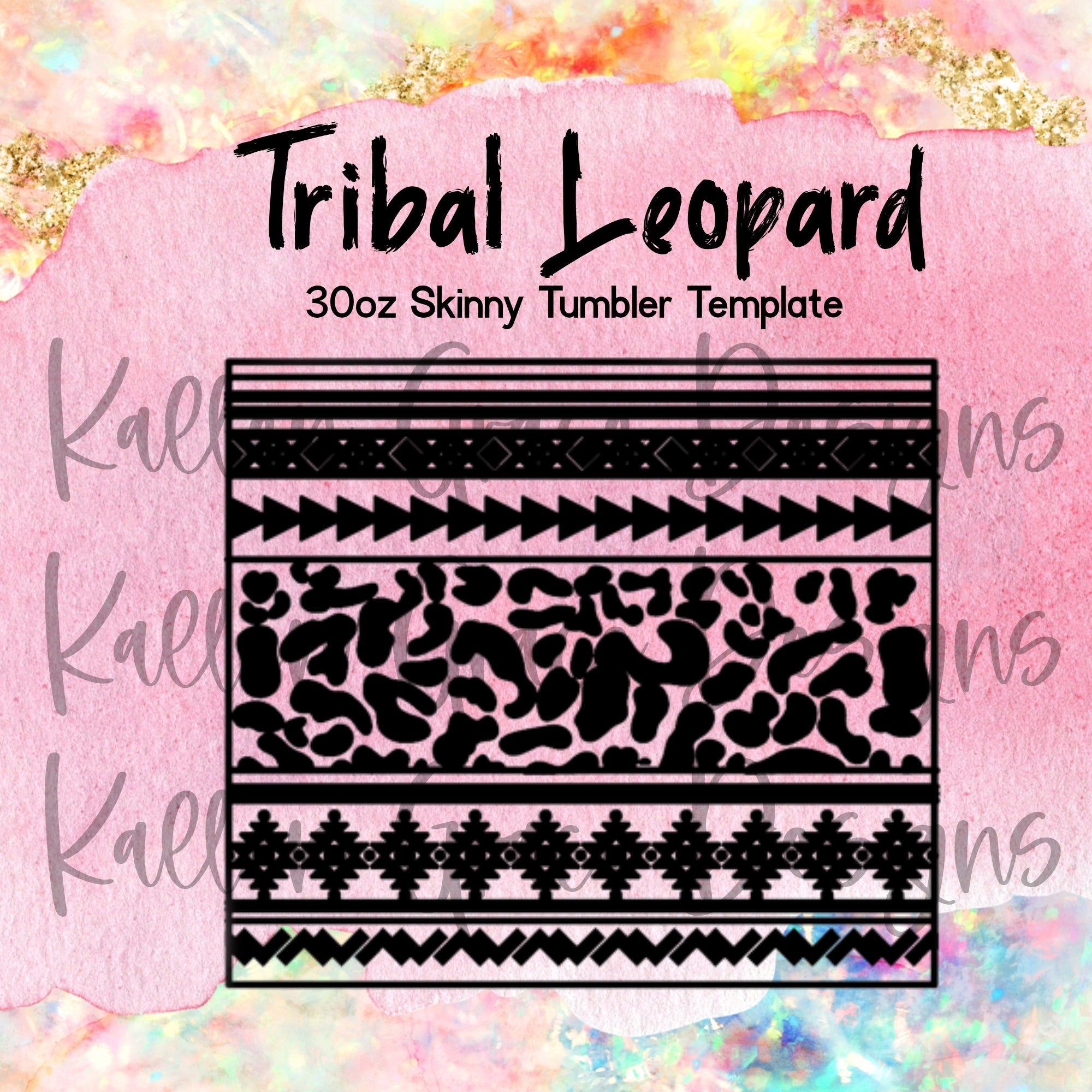 Tribal Leopard 30oz Template