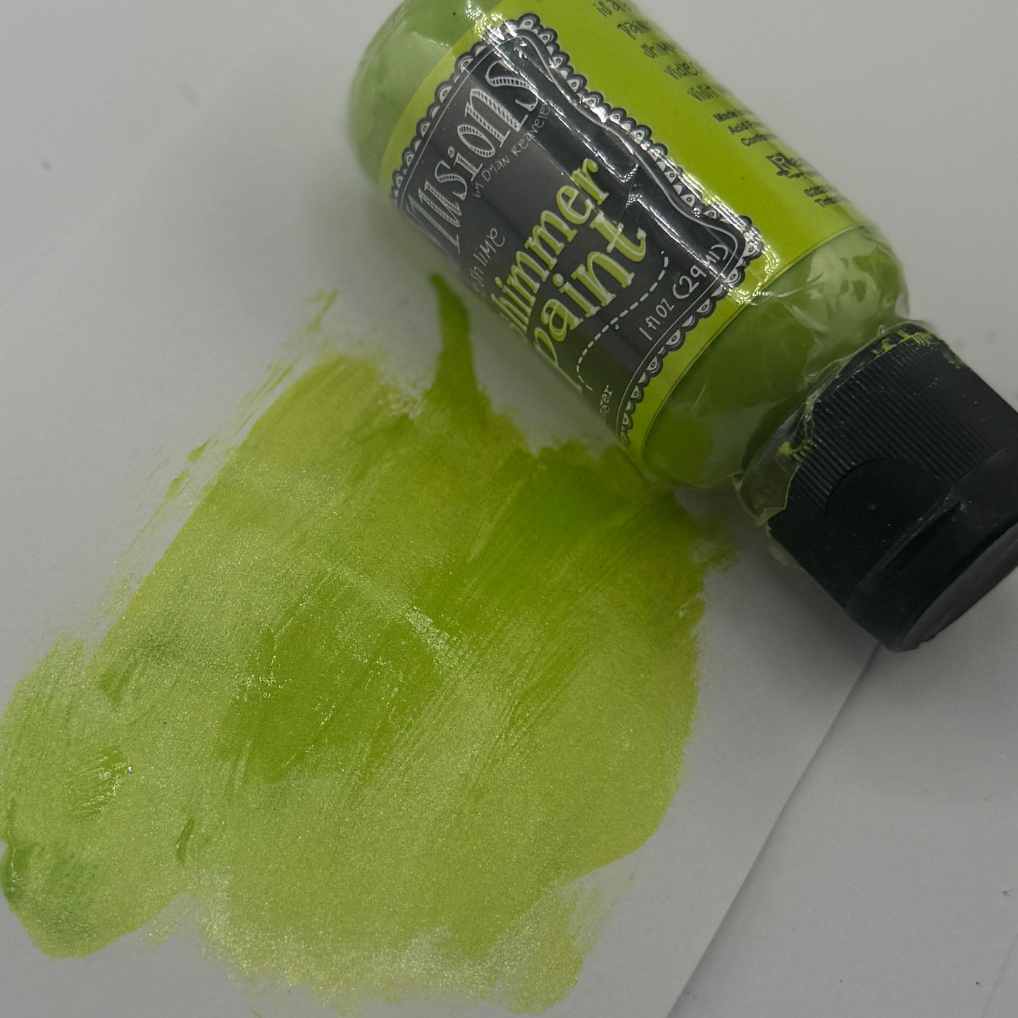 Fresh Lime Shimmer {Dylusions Paint}