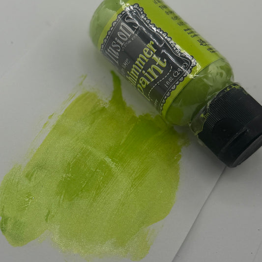 Fresh Lime Shimmer {Dylusions Paint}