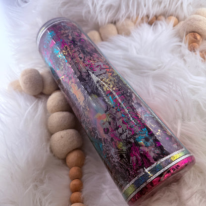 #8 Colorful Distressed Mixed Media Monstera // 32 Plump