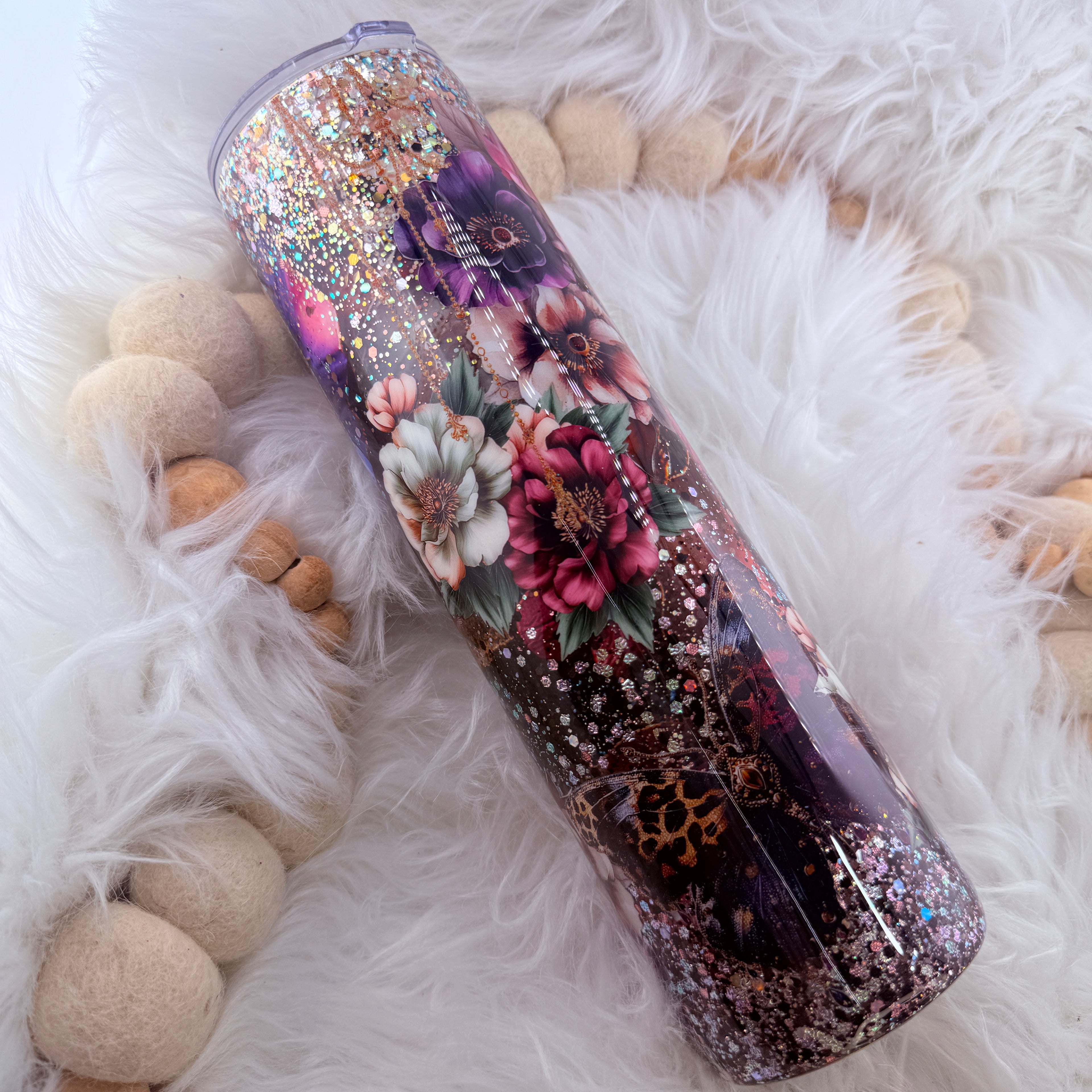 #40 Beautiful Soul Bow and Floral Tumbler  // 32oz Plump Tipsy {NEEDS FINAL COAT}