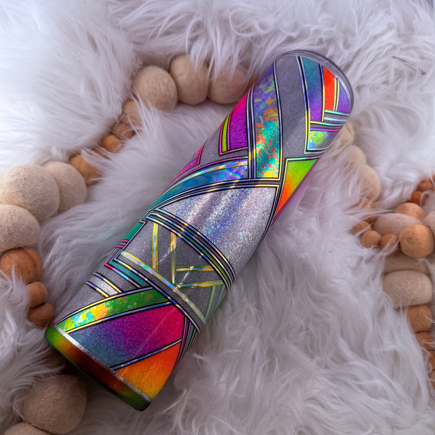 #44 Boujee Pinstriped Neon Template // 32oz Plump Tipsy {NEEDS FINAL COAT}