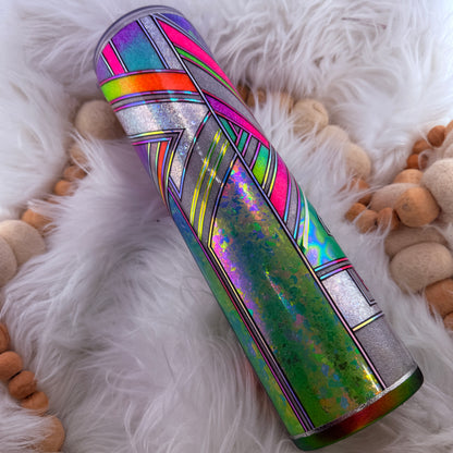 #44 Boujee Pinstriped Neon Template // 32oz Plump Tipsy {NEEDS FINAL COAT}