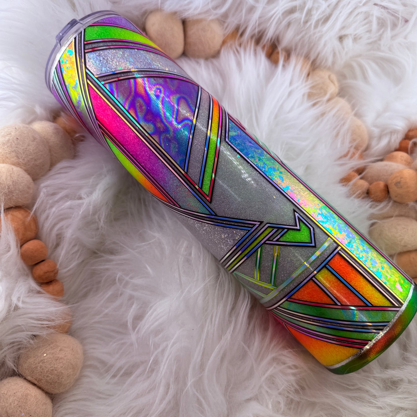 #44 Boujee Pinstriped Neon Template // 32oz Plump Tipsy {NEEDS FINAL COAT}