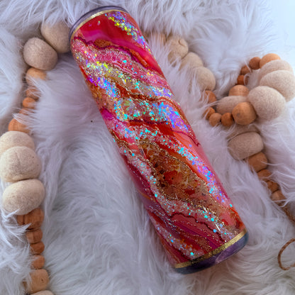 #48 Orange & Pink Geode // 31oz Plump Tipsy {NEEDS FINAL COAT}