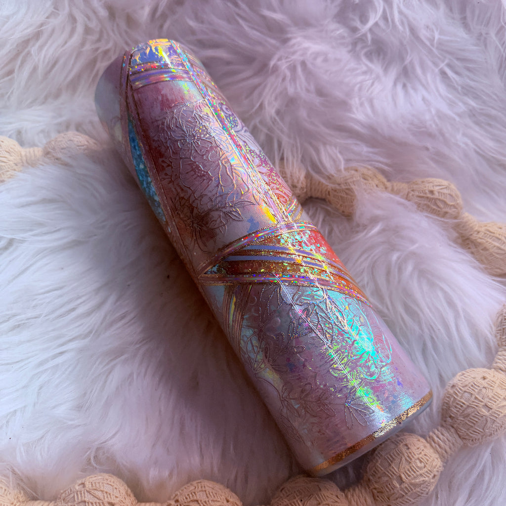 #4 Opal Kaliedo Boujie Pinstripes {32oz Plump RTS Tumbler}