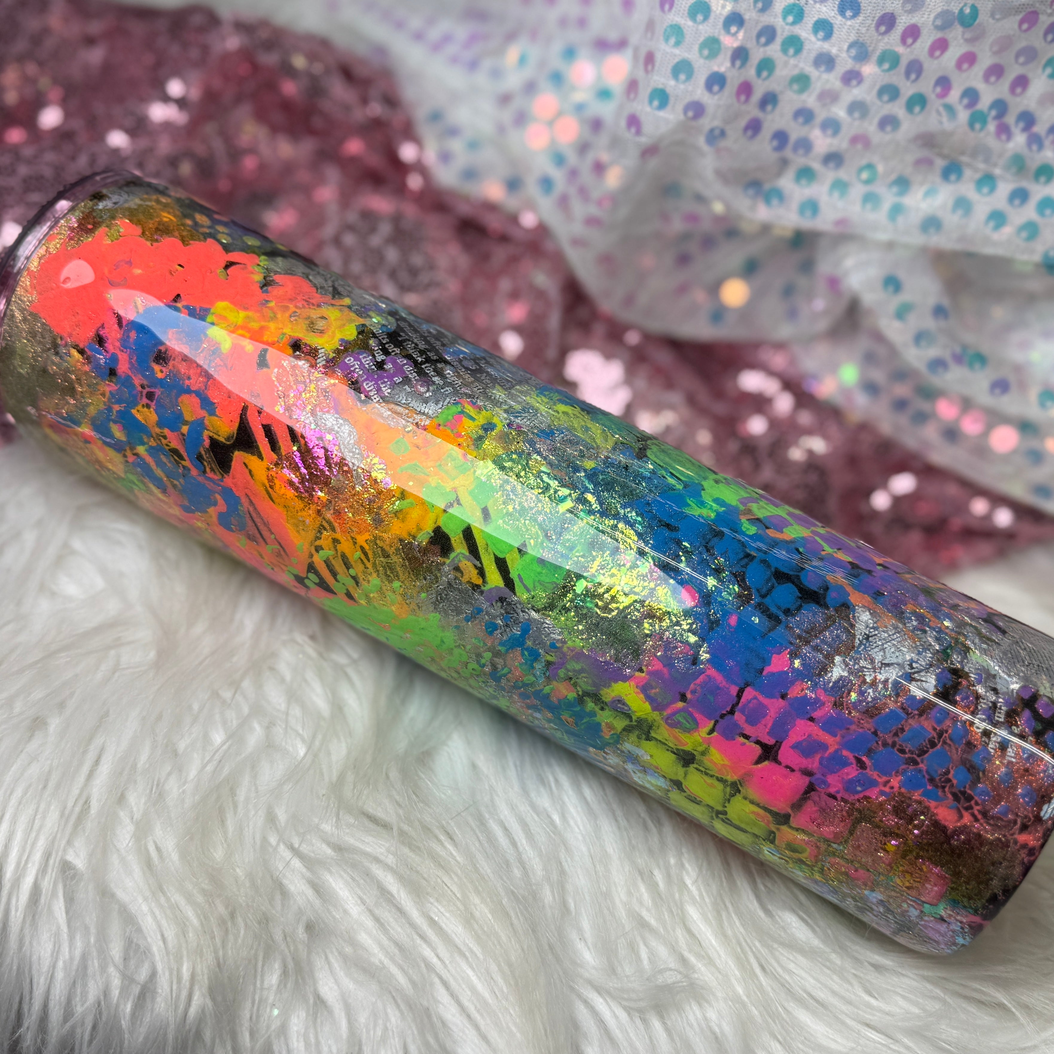 #29 {RTS} Neon Embossed Tumbler -  32 Plump