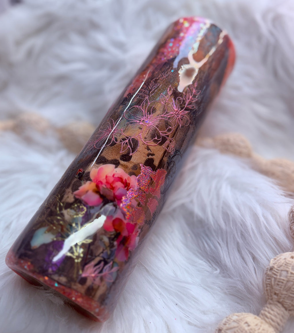 #7 Mama Floral Crackle Throwdown {32oz Plump RTS Tumbler}