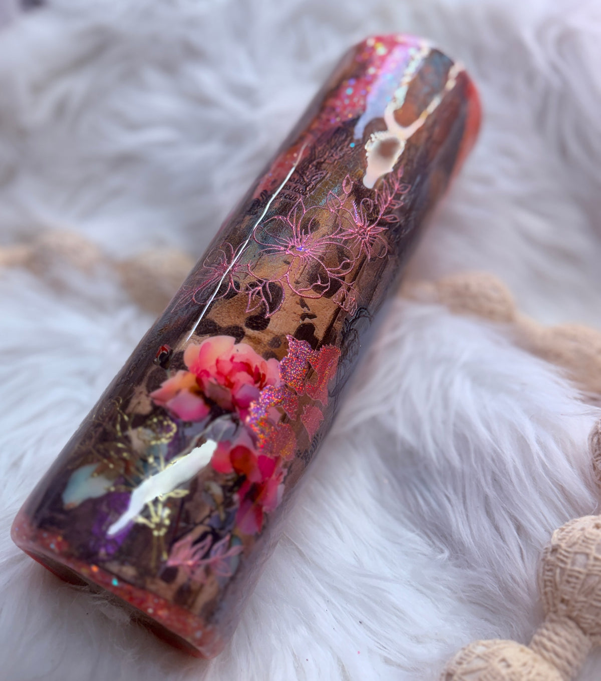 #7 Mama Floral Crackle Throwdown {32oz Plump RTS Tumbler}