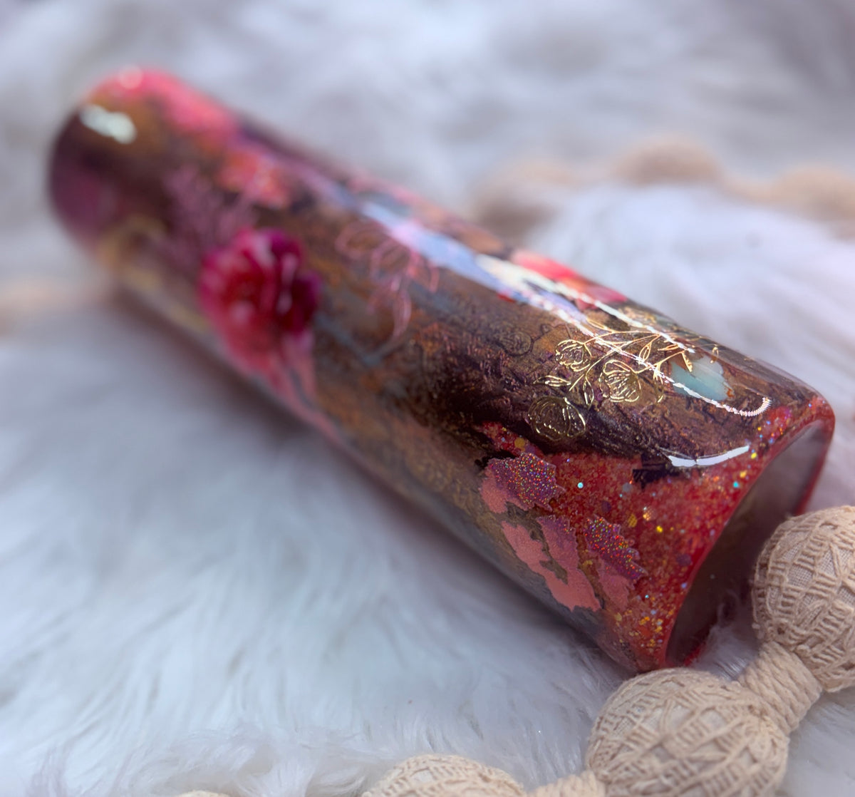 #7 Mama Floral Crackle Throwdown {32oz Plump RTS Tumbler}