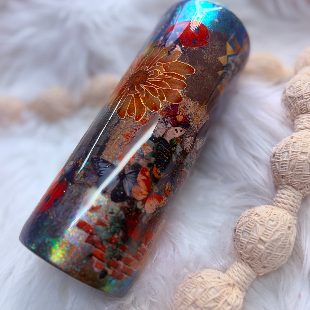 #8 Junk Journal & Butterflies {24oz Plump RTS Tumbler}