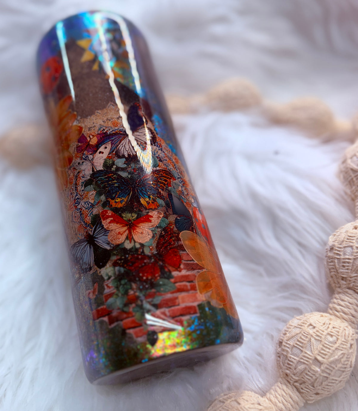 #8 Junk Journal & Butterflies {24oz Plump RTS Tumbler}